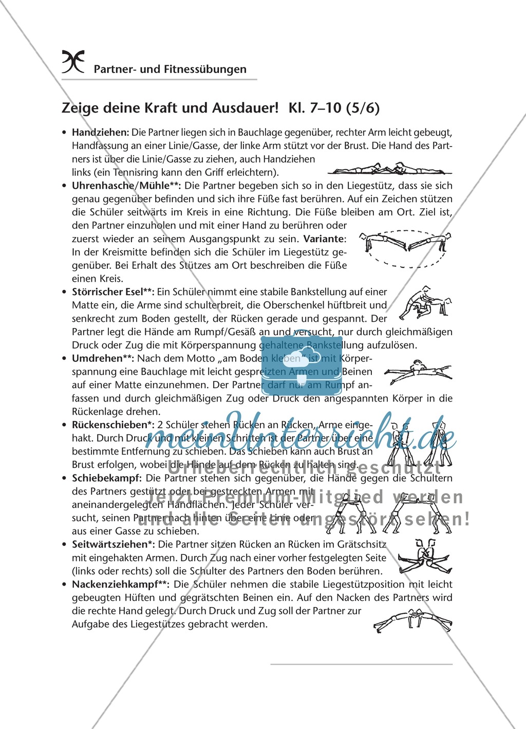 Sammlung von Partner- und Gruppenübungen zur Förderung von Kraft, Ausdauer und Gleichgewicht Preview 8