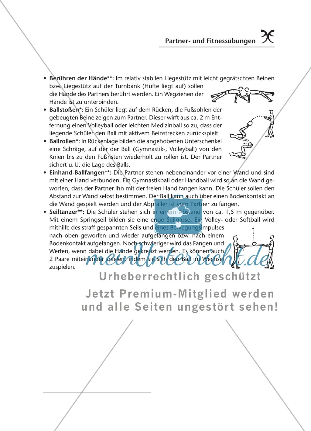 Partnerübungen zur Förderung der Geschicklichkeit und des Gleichgewichts Preview 2