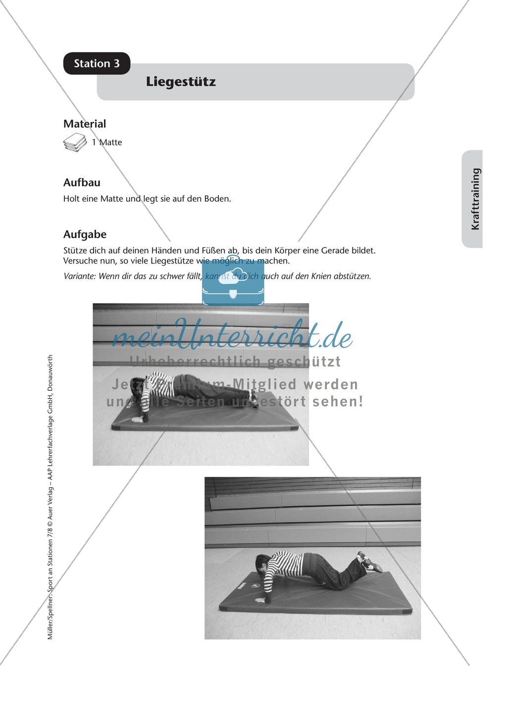 Stationenlernen mit Kraftübungen aus dem Lehrplan Preview 3