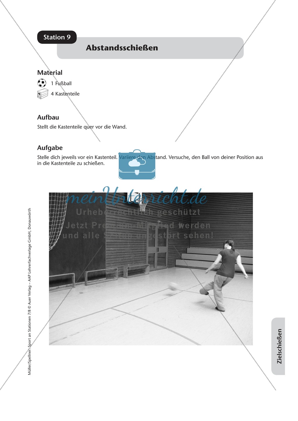 Stationentraining zum Zielen und Schießen / Werfen im Fußball und Basketball. Mit Übungsanleitungen und Laufzettel. Preview 10