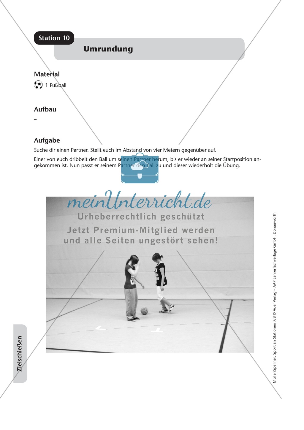Stationentraining zum Zielen und Schießen / Werfen im Fußball und Basketball. Mit Übungsanleitungen und Laufzettel. Preview 11