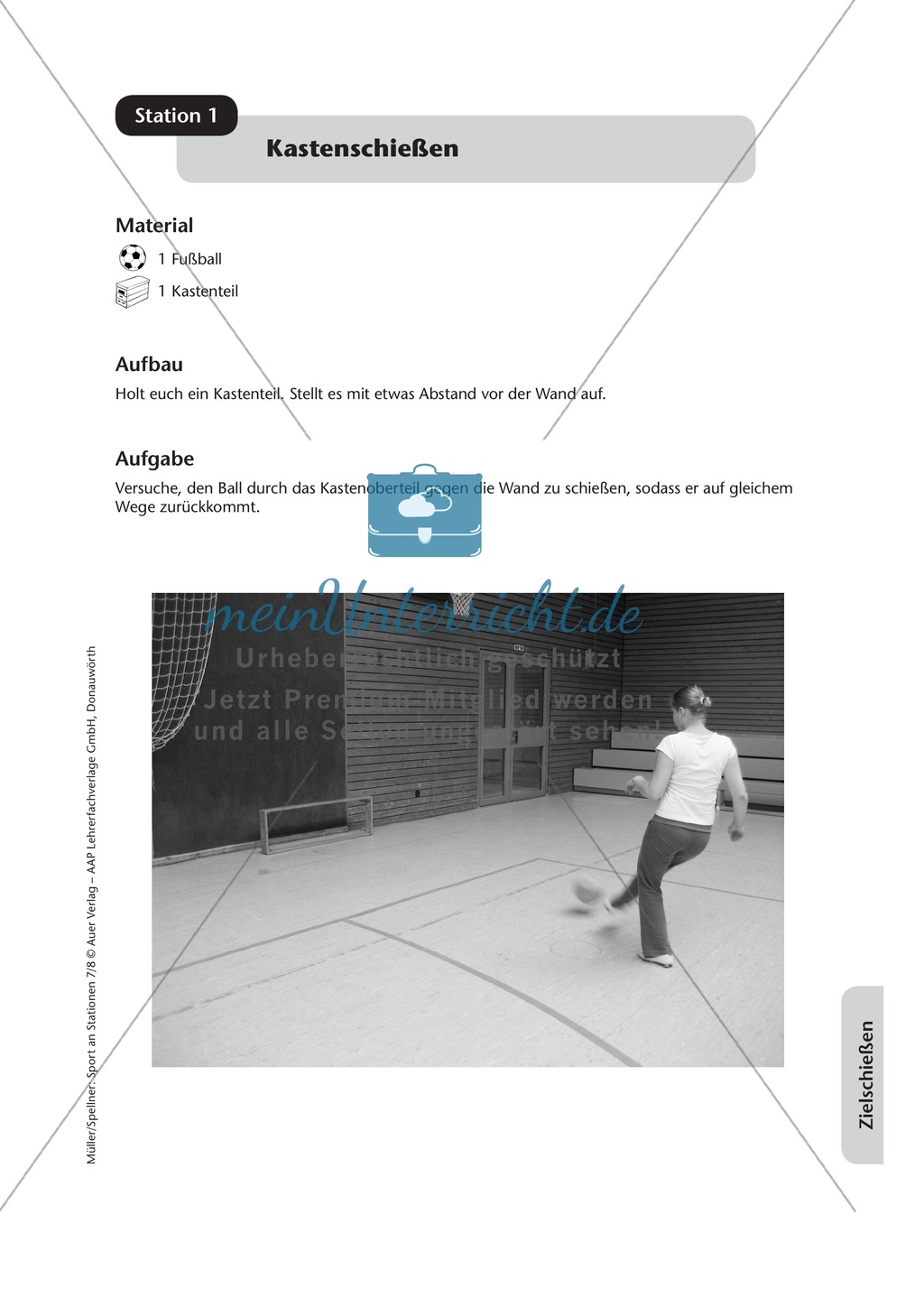 Stationentraining zum Zielen und Schießen / Werfen im Fußball und Basketball. Mit Übungsanleitungen und Laufzettel. Preview 2