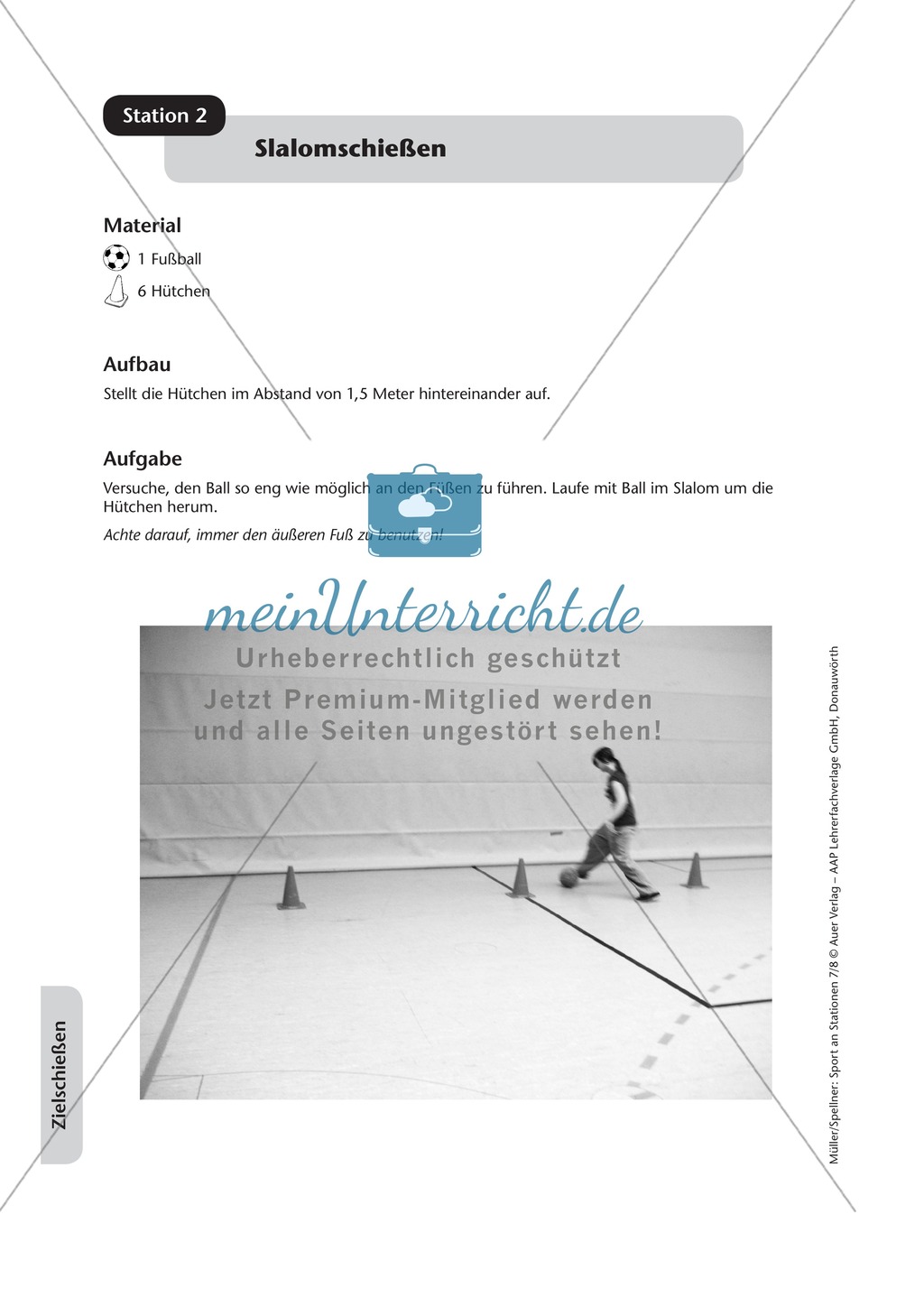 Stationentraining zum Zielen und Schießen / Werfen im Fußball und Basketball. Mit Übungsanleitungen und Laufzettel. Preview 3