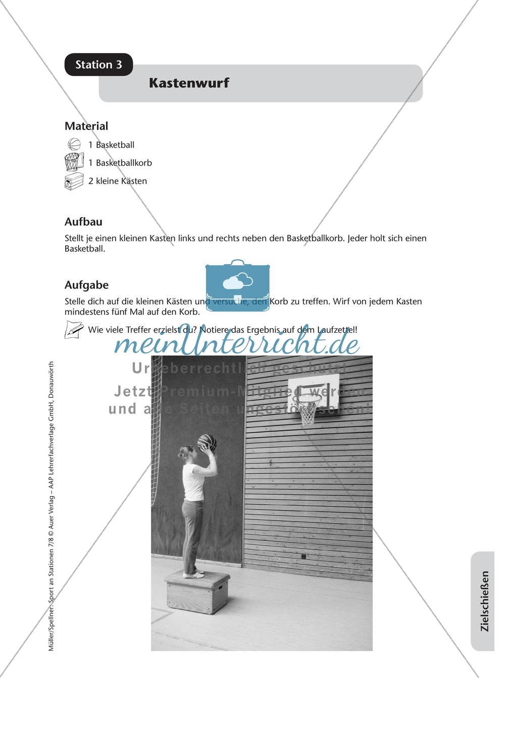 Stationentraining zum Zielen und Schießen / Werfen im Fußball und Basketball. Mit Übungsanleitungen und Laufzettel. Preview 4