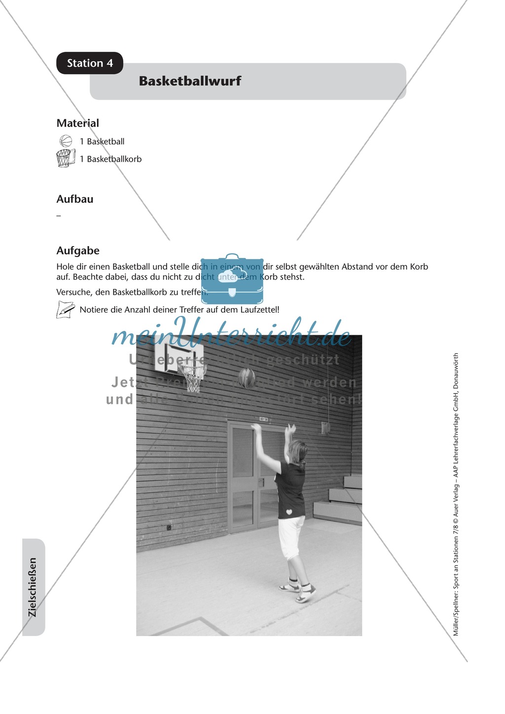 Stationentraining zum Zielen und Schießen / Werfen im Fußball und Basketball. Mit Übungsanleitungen und Laufzettel. Preview 5