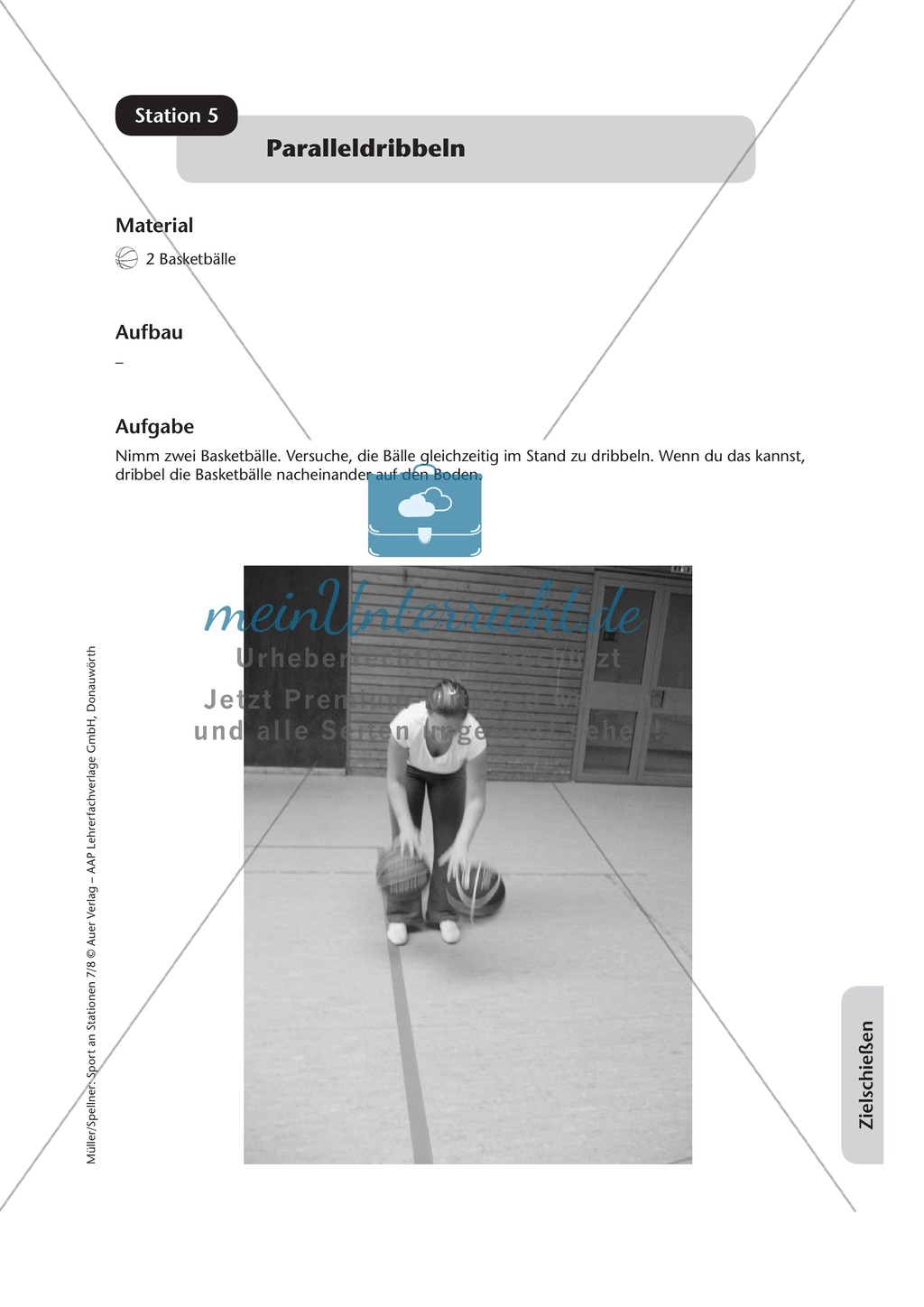 Stationentraining zum Zielen und Schießen / Werfen im Fußball und Basketball. Mit Übungsanleitungen und Laufzettel. Preview 6