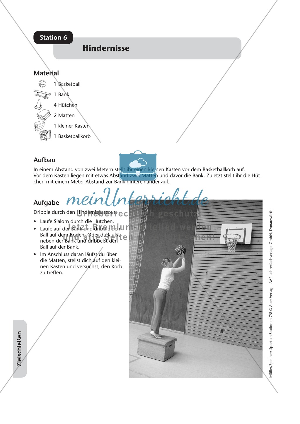 Stationentraining zum Zielen und Schießen / Werfen im Fußball und Basketball. Mit Übungsanleitungen und Laufzettel. Preview 7