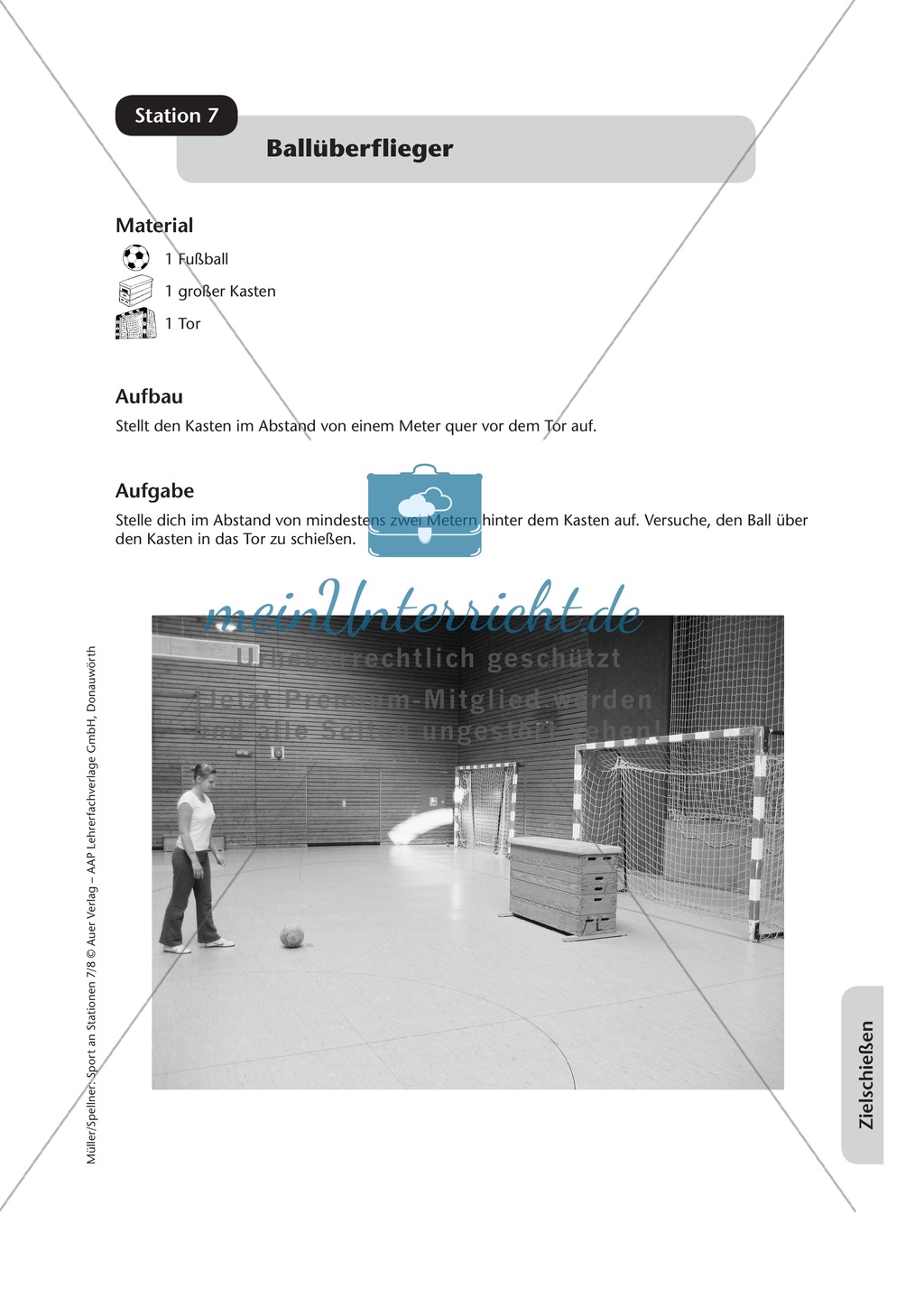 Stationentraining zum Zielen und Schießen / Werfen im Fußball und Basketball. Mit Übungsanleitungen und Laufzettel. Preview 8