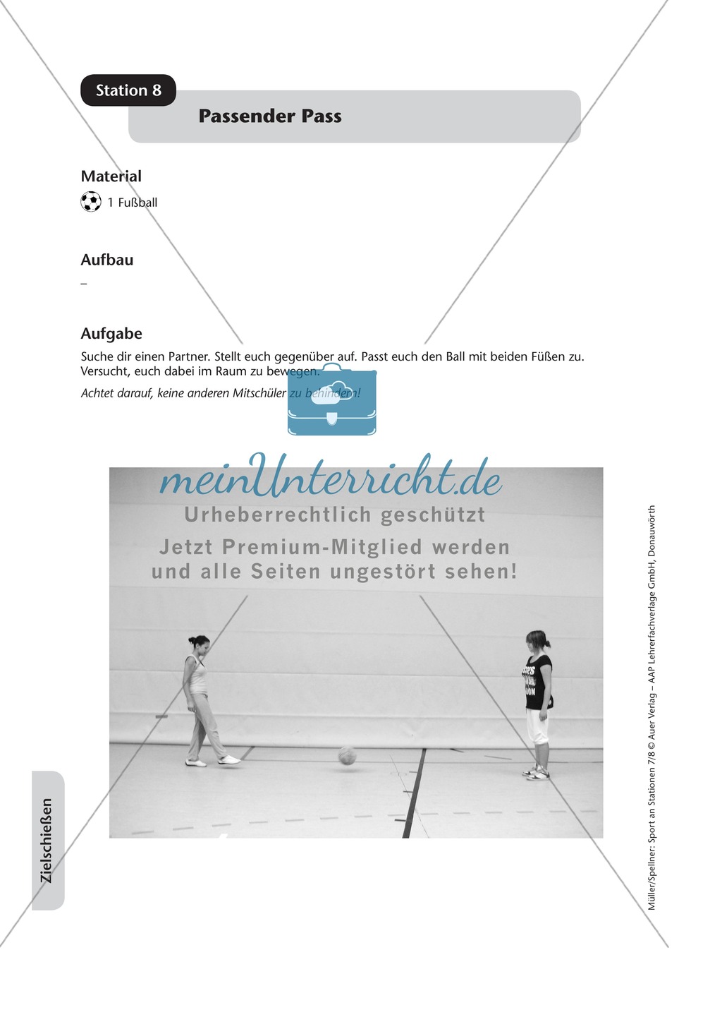 Stationentraining zum Zielen und Schießen / Werfen im Fußball und Basketball. Mit Übungsanleitungen und Laufzettel. Preview 9