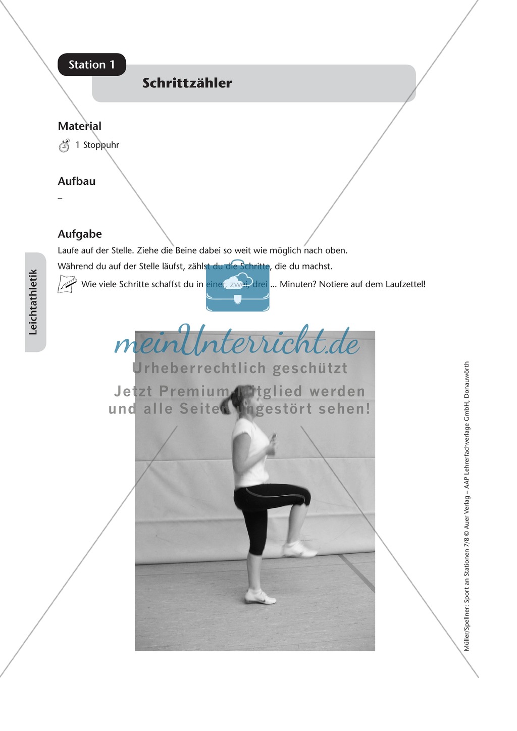 Stationentraining zur Leichtathletik - Springen, Laufen, Werfen Preview 1