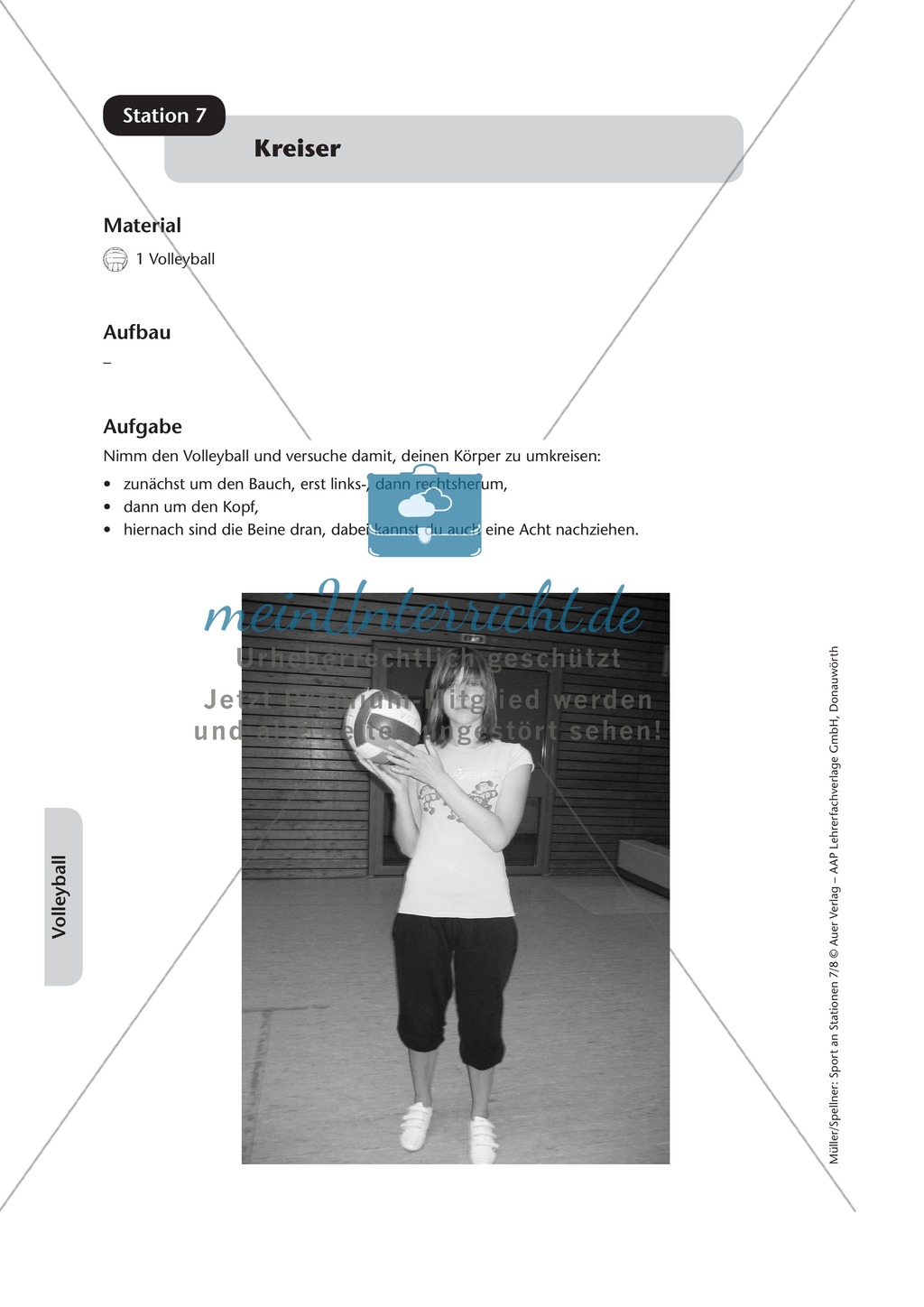 Stationenlernen zum Volleyball - Pritschen, Baggern und Partnerübungen Preview 7