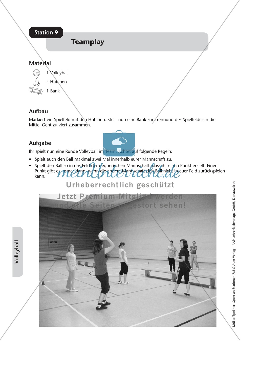 Stationenlernen zum Volleyball - Pritschen, Baggern und Partnerübungen Preview 9
