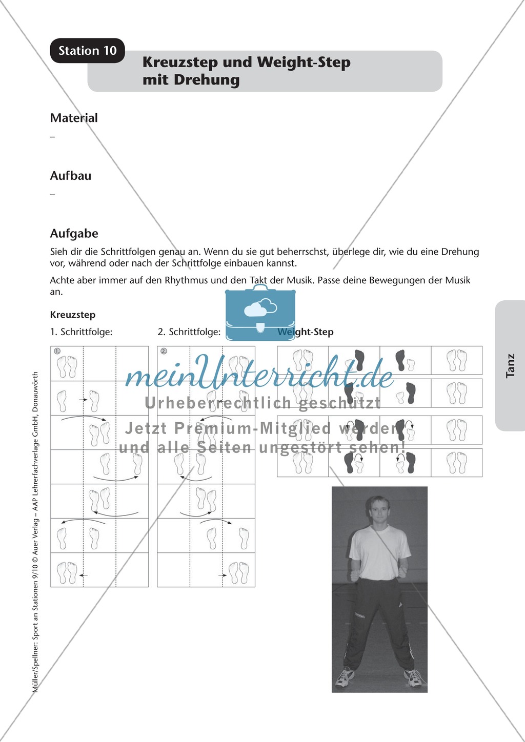 Stationentraining mit Übungen aus dem Tanzen. Mit Übungsanleitungen und Laufzettel. Preview 10
