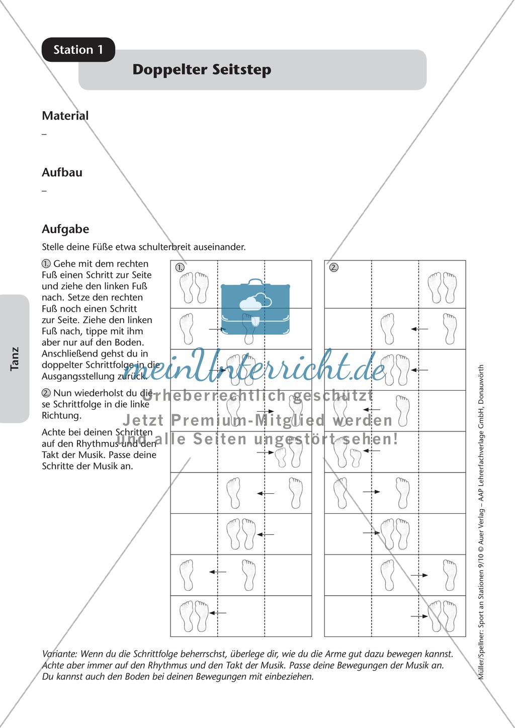 Stationentraining mit Übungen aus dem Tanzen. Mit Übungsanleitungen und Laufzettel. Preview 1