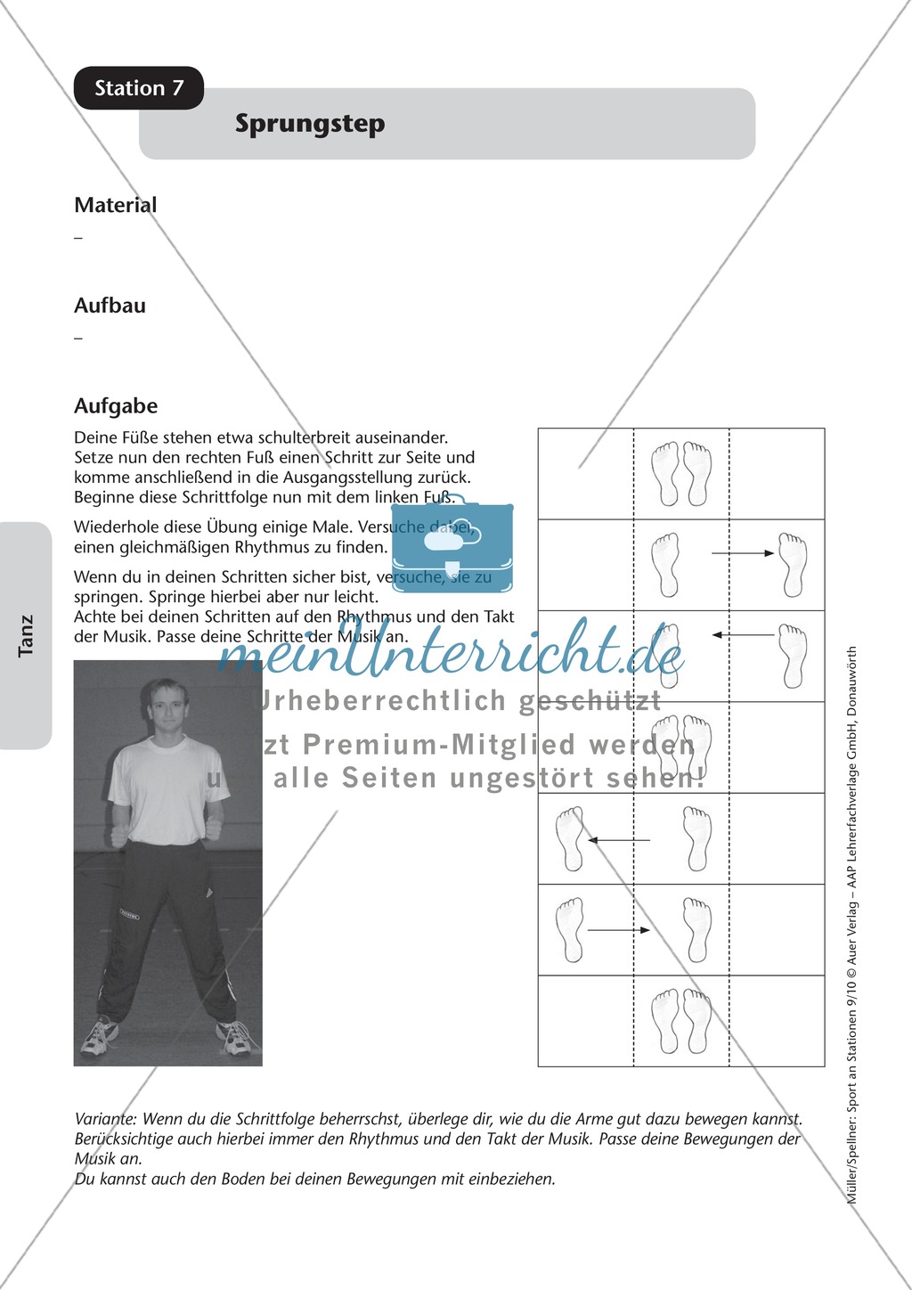 Stationentraining mit Übungen aus dem Tanzen. Mit Übungsanleitungen und Laufzettel. Preview 7