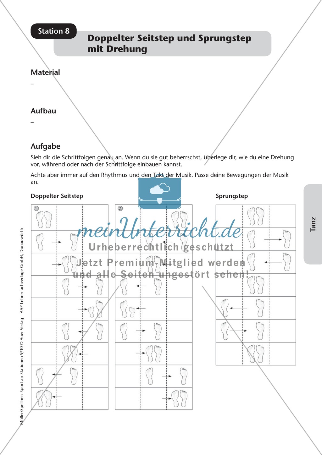 Stationentraining mit Übungen aus dem Tanzen. Mit Übungsanleitungen und Laufzettel. Preview 8