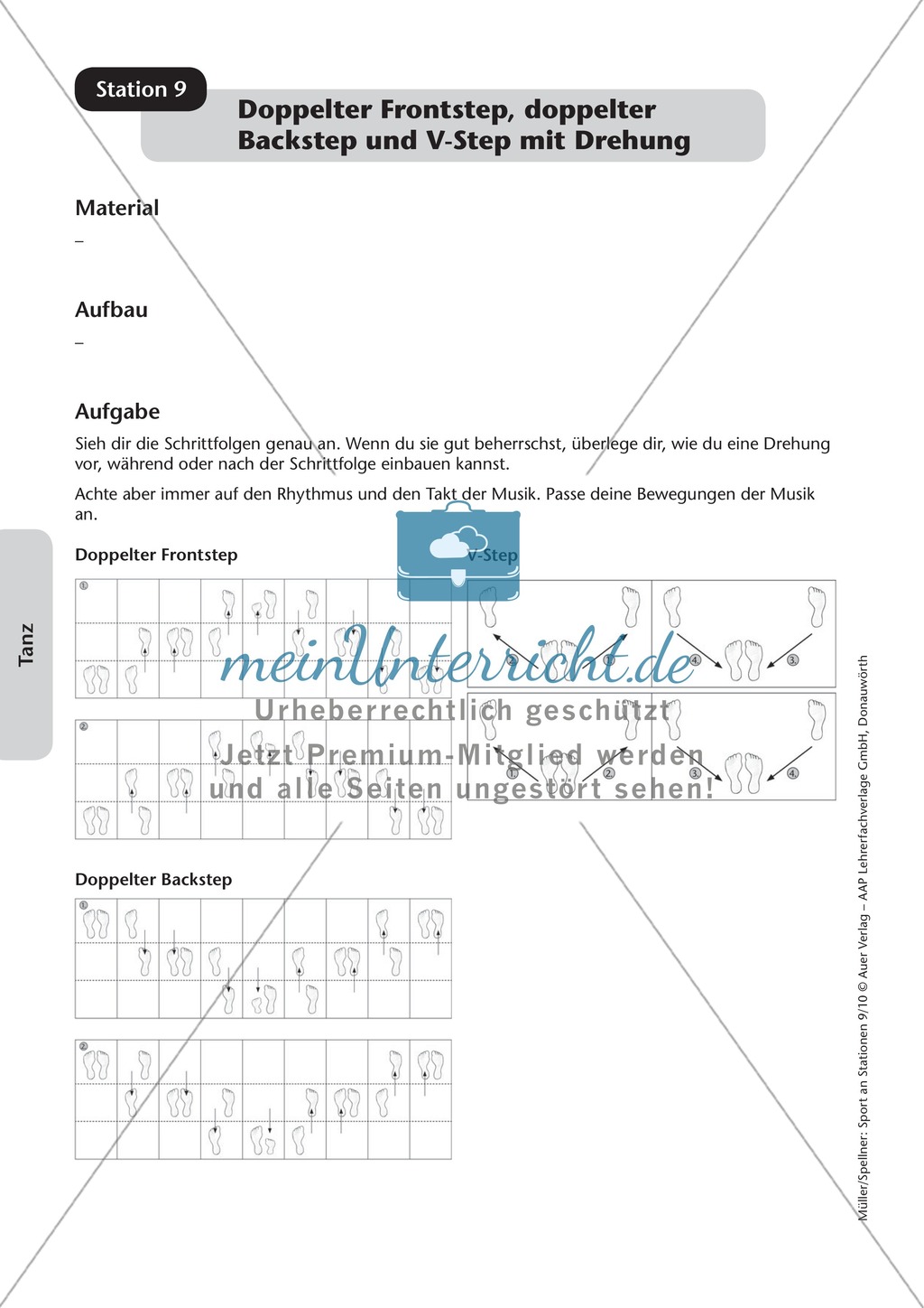 Stationentraining mit Übungen aus dem Tanzen. Mit Übungsanleitungen und Laufzettel. Preview 9