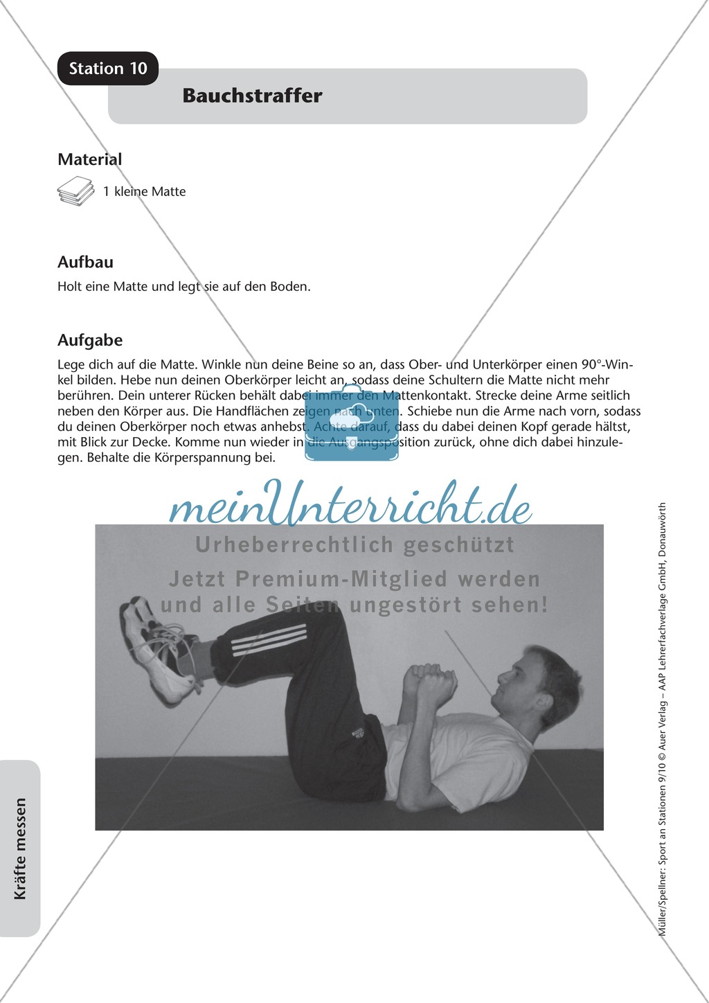 Krafttraining an Stationen. Mit Übungsanleitungen und Laufzettel. Preview 10