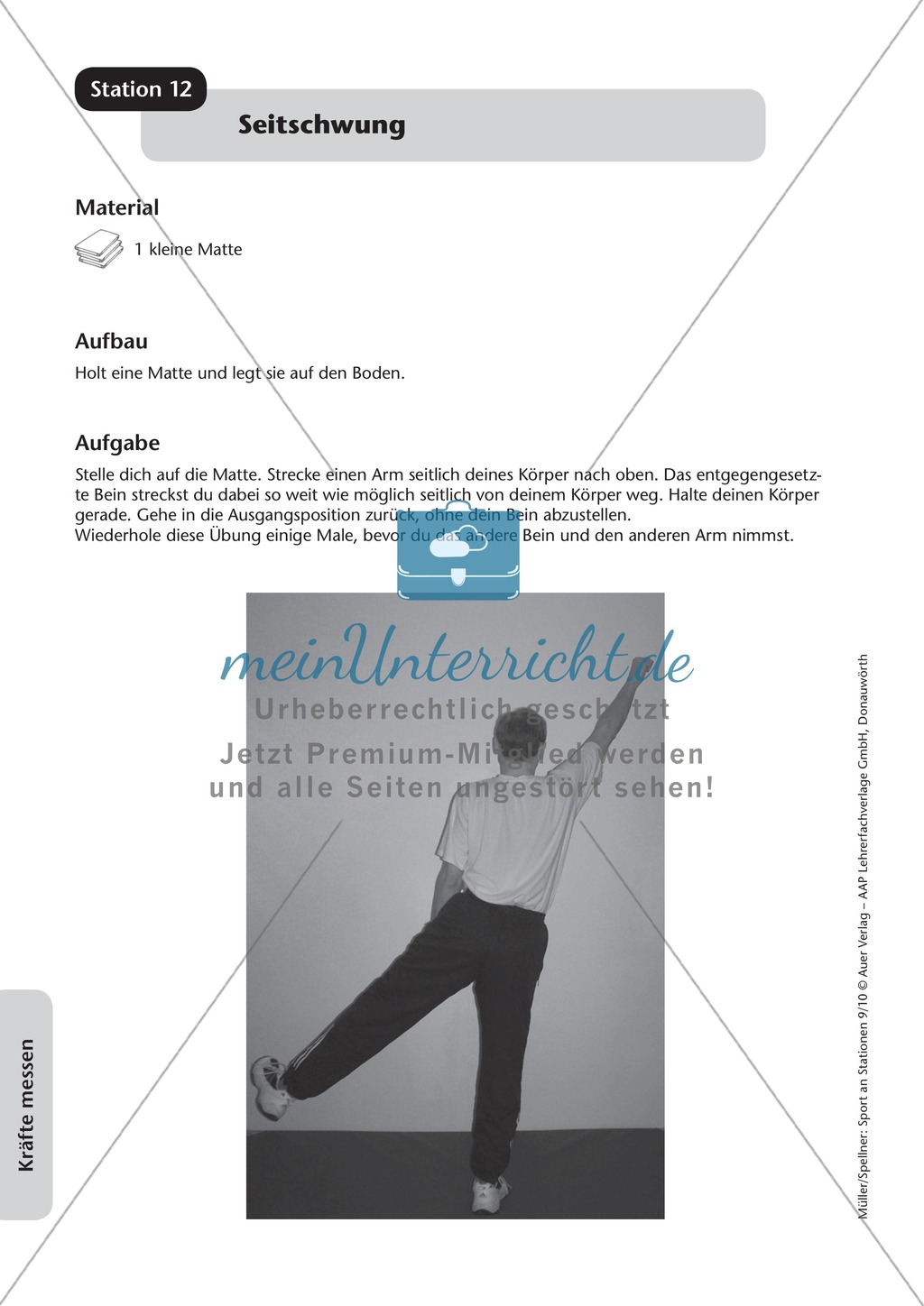 Krafttraining an Stationen. Mit Übungsanleitungen und Laufzettel. Preview 12