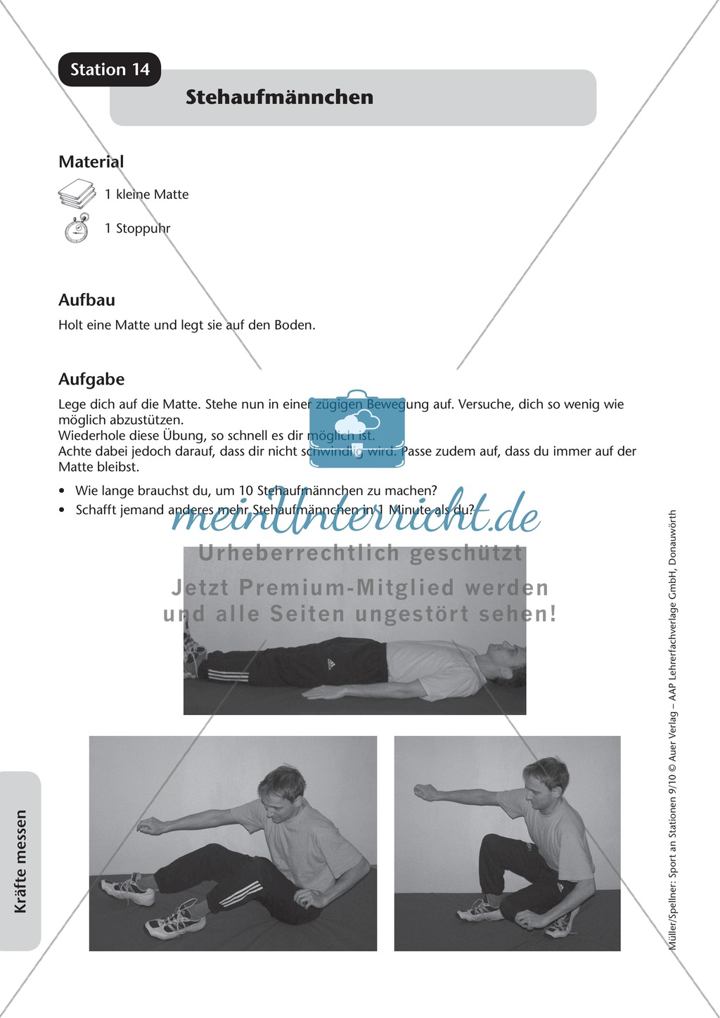 Krafttraining an Stationen. Mit Übungsanleitungen und Laufzettel. Preview 14