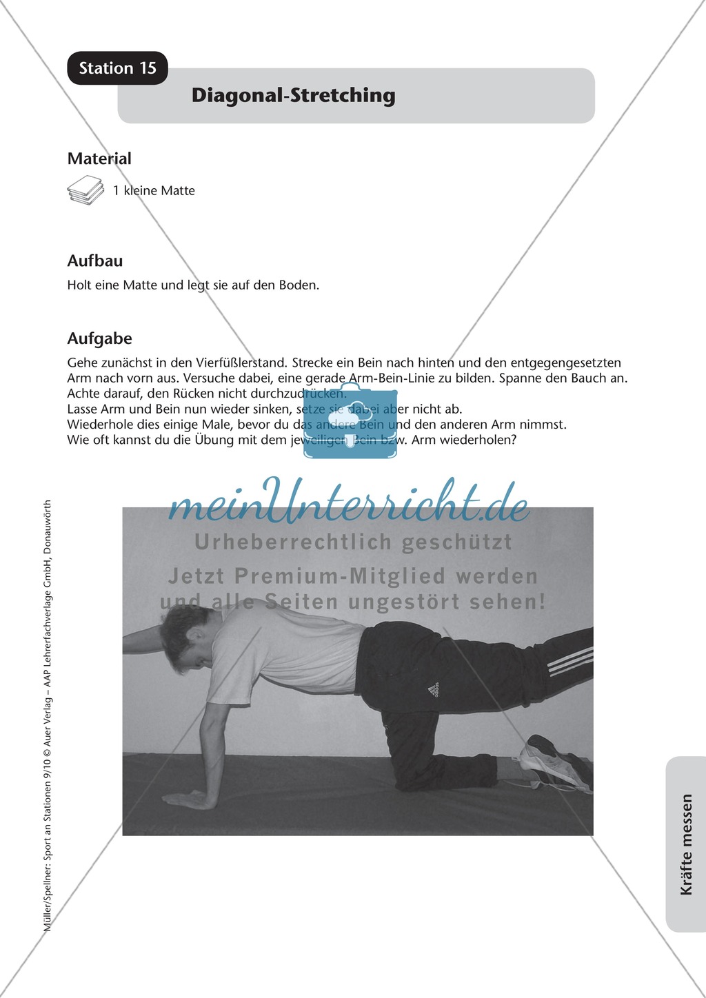Krafttraining an Stationen. Mit Übungsanleitungen und Laufzettel. Preview 15