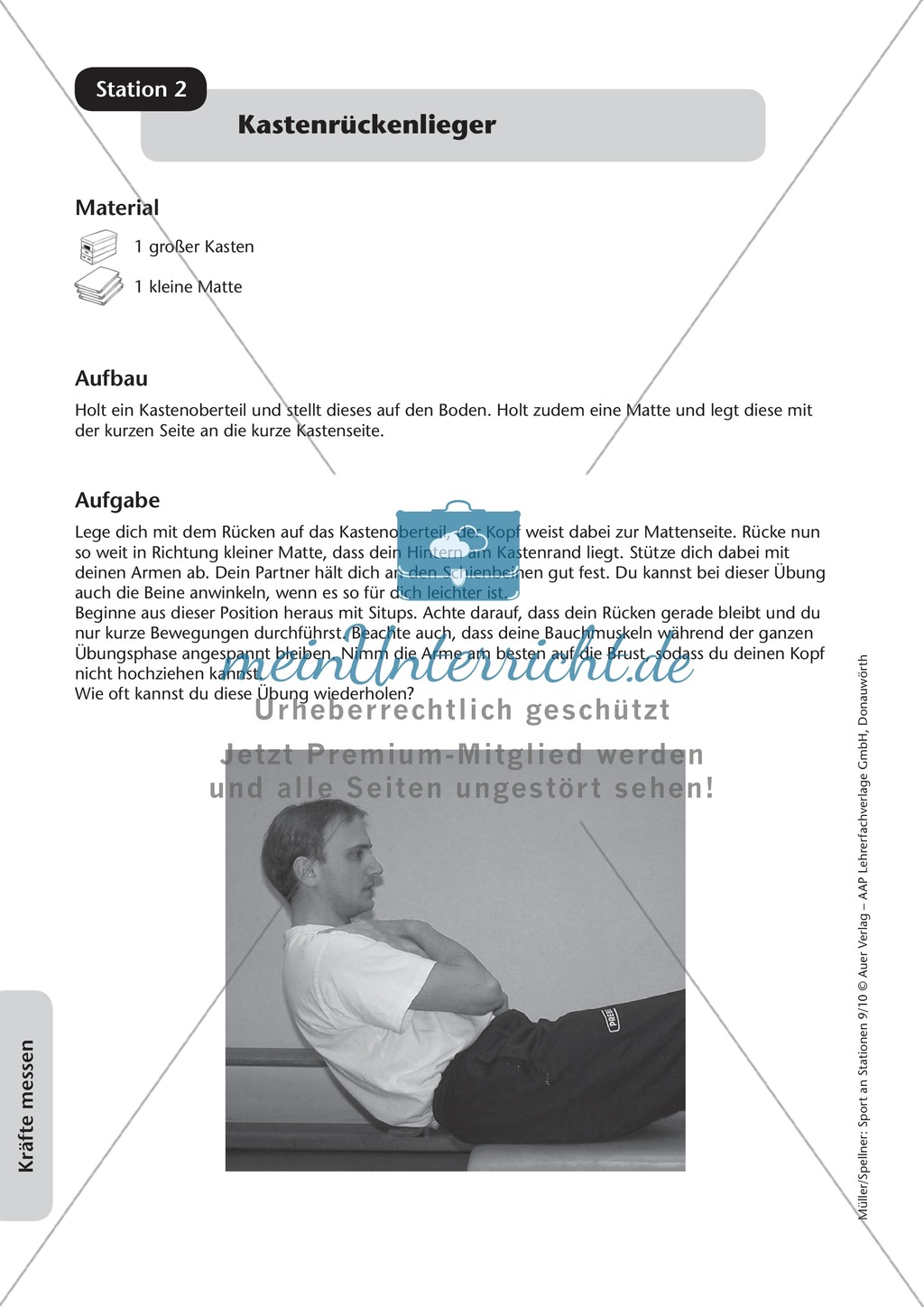 Krafttraining an Stationen. Mit Übungsanleitungen und Laufzettel. Preview 2