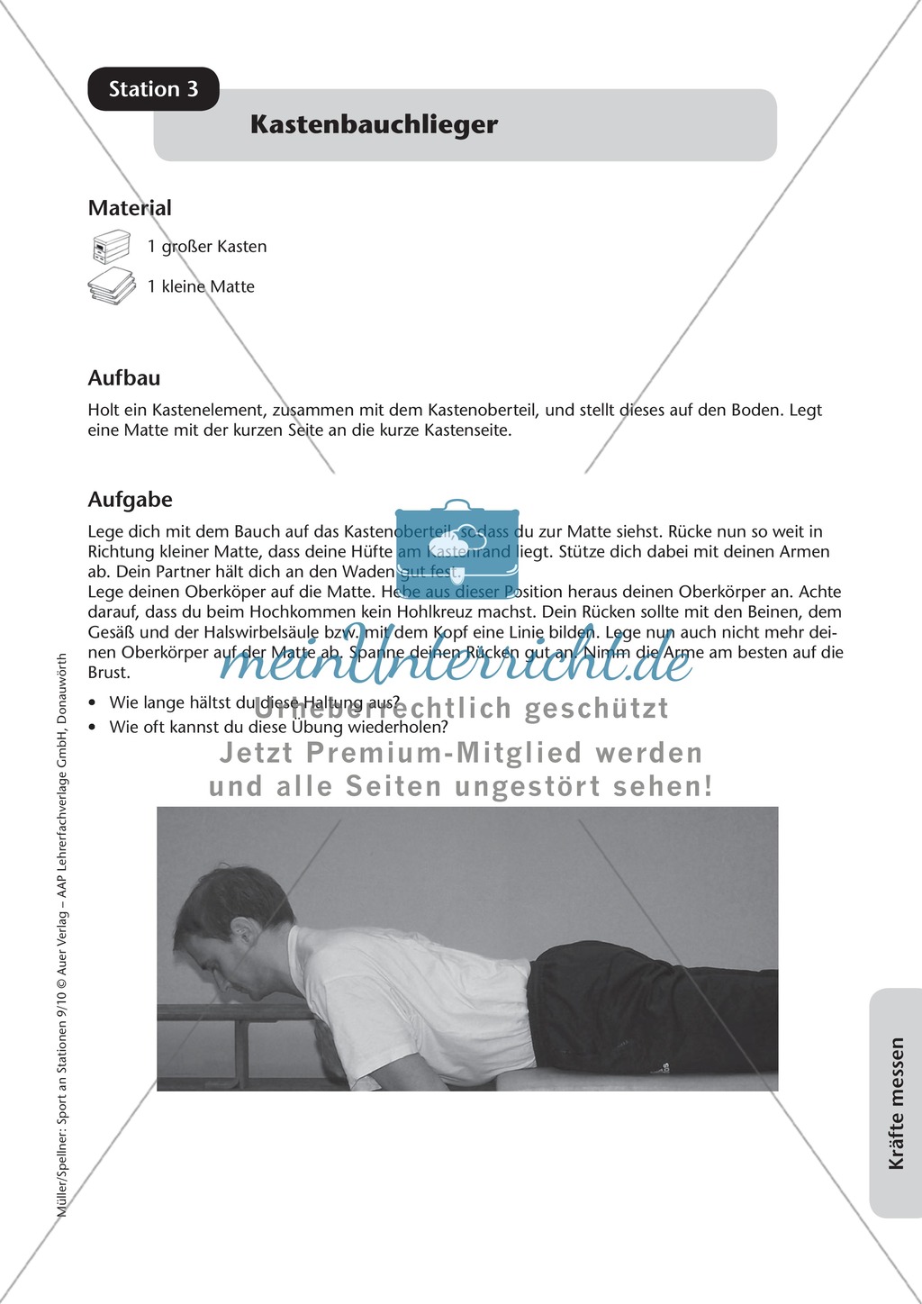 Krafttraining an Stationen. Mit Übungsanleitungen und Laufzettel. Preview 3