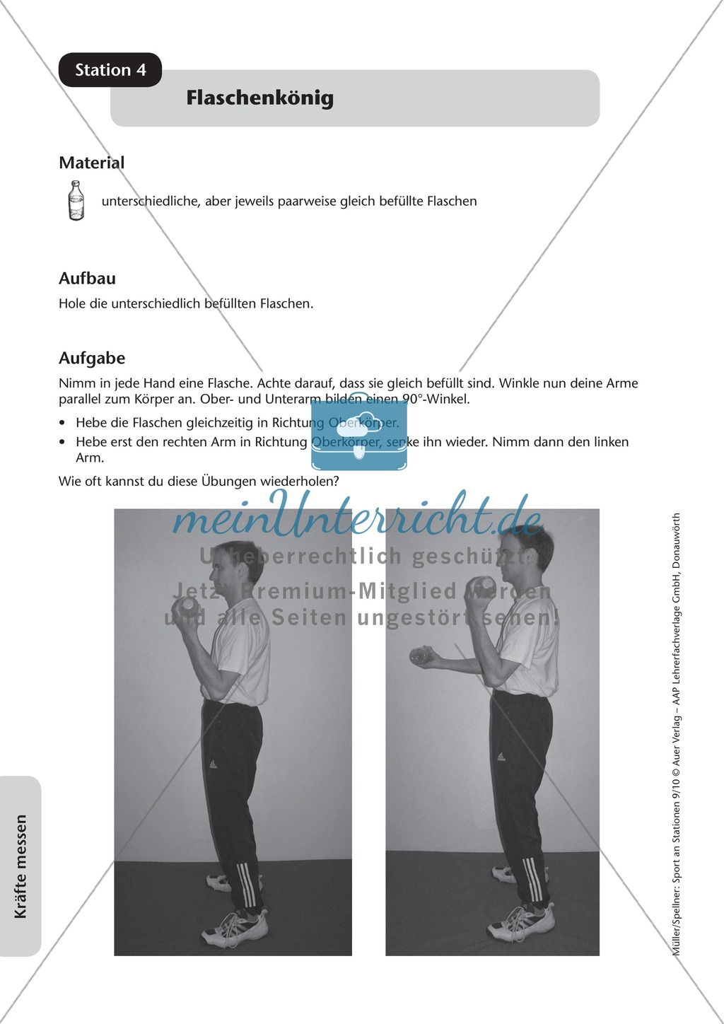 Krafttraining an Stationen. Mit Übungsanleitungen und Laufzettel. Preview 4