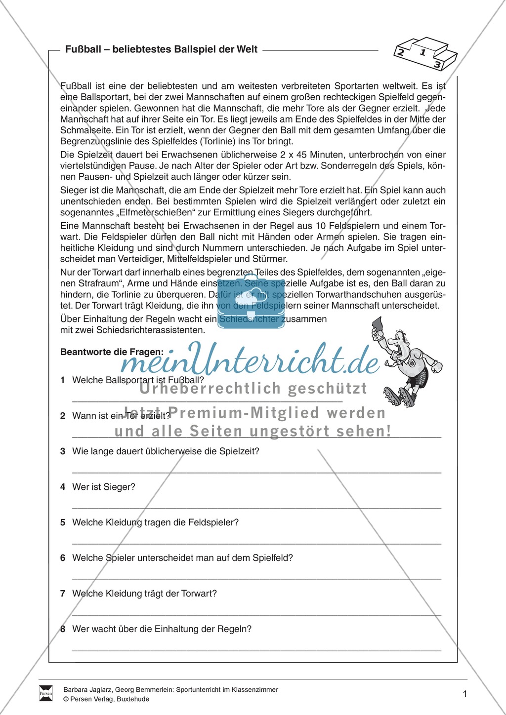 Fußball: Informationen zu Regeln und Abfrage Preview 1