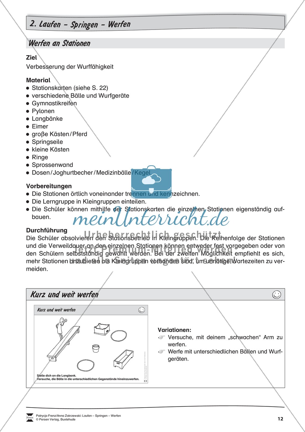 Stationentraining zum Werfen. Mit Übungsanleitungen. Preview 1