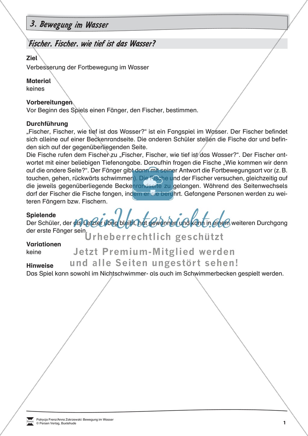 Sammlung von Spielen und Übungen im Wasser Preview 1