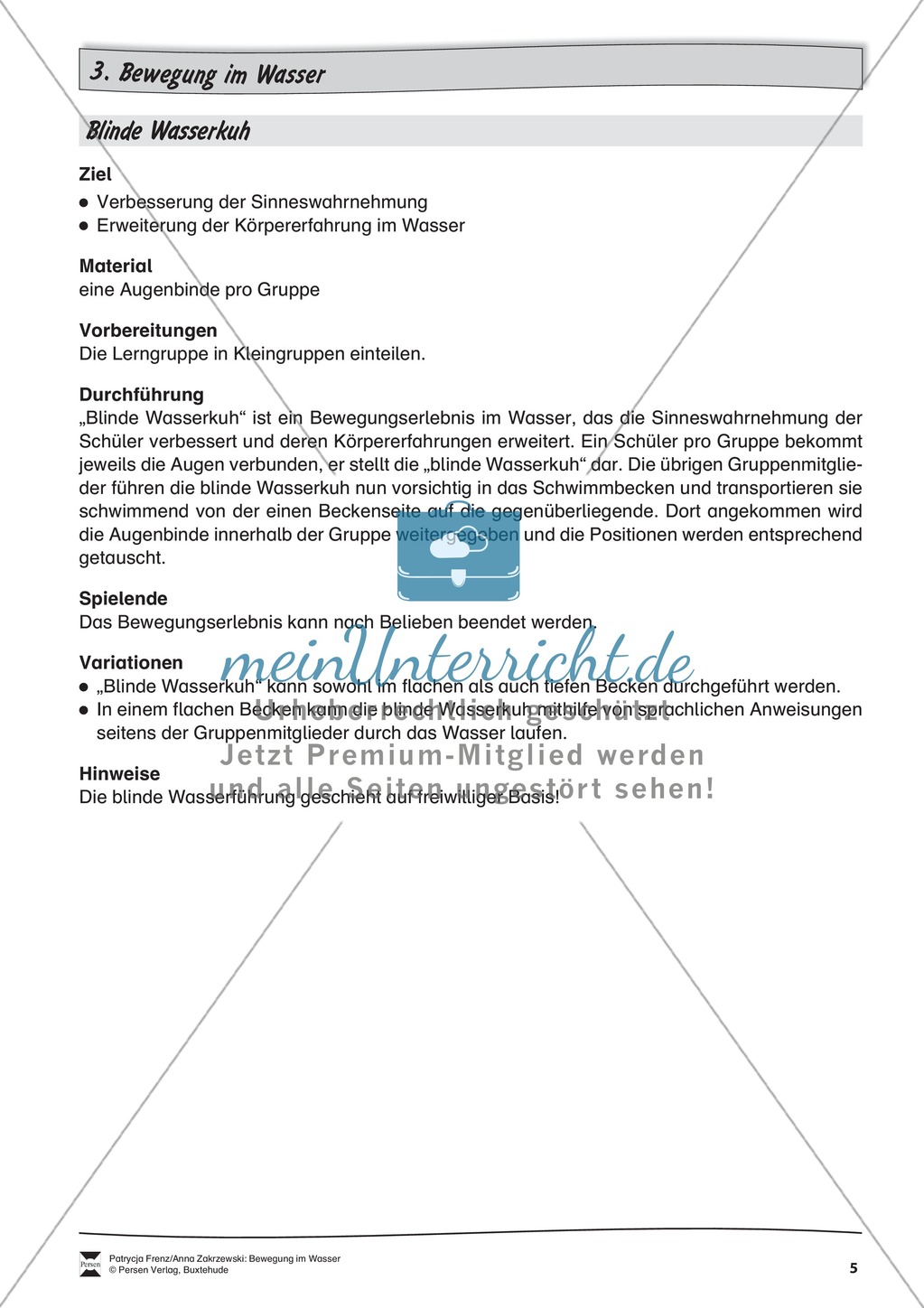 Sammlung von Spielen und Übungen im Wasser Preview 5