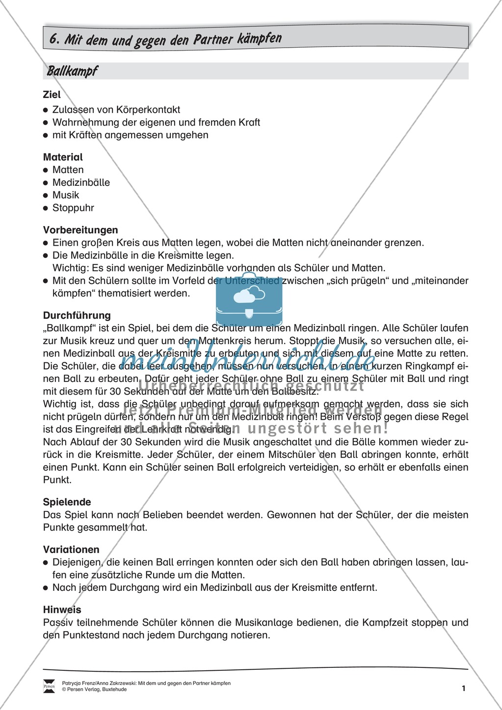Sammlung von Partnerübungen und Gruppenübungen zum Kämpfen mit und gegen einen Partner Preview 1