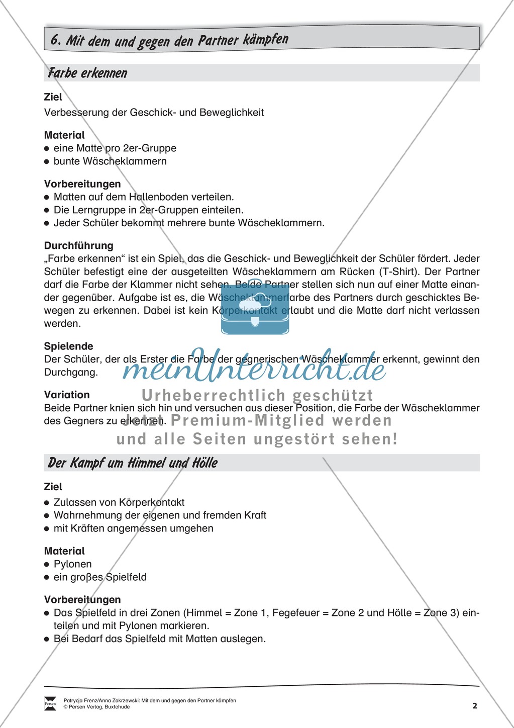 Sammlung von Partnerübungen und Gruppenübungen zum Kämpfen mit und gegen einen Partner Preview 2