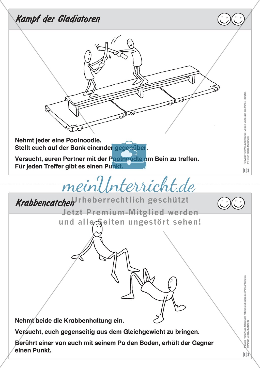 Stationentraining zum Kämpfen gegen einen Partner in verschiedenen Formen. Mit Übungsanleitungen. Preview 6