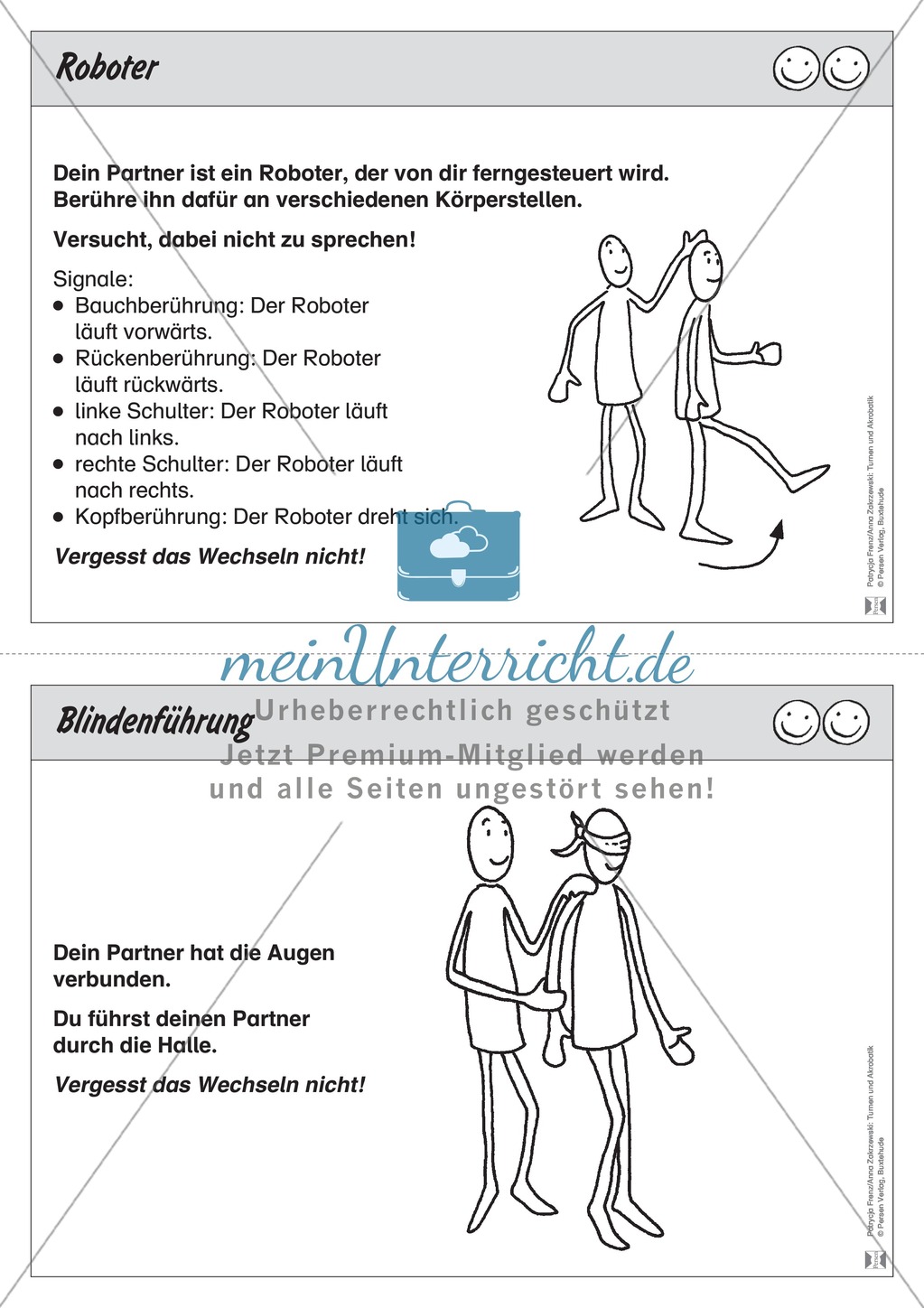 Turnen / Akrobatik: Übungen zur Vertrauensförderung Preview 3