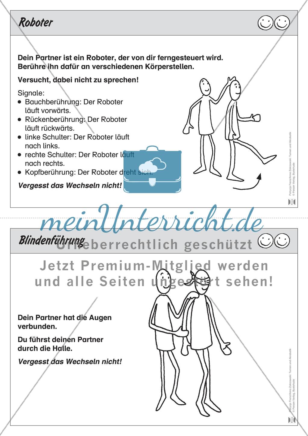 Turnen / Akrobatik: Übungen zur Vertrauensförderung Preview 3