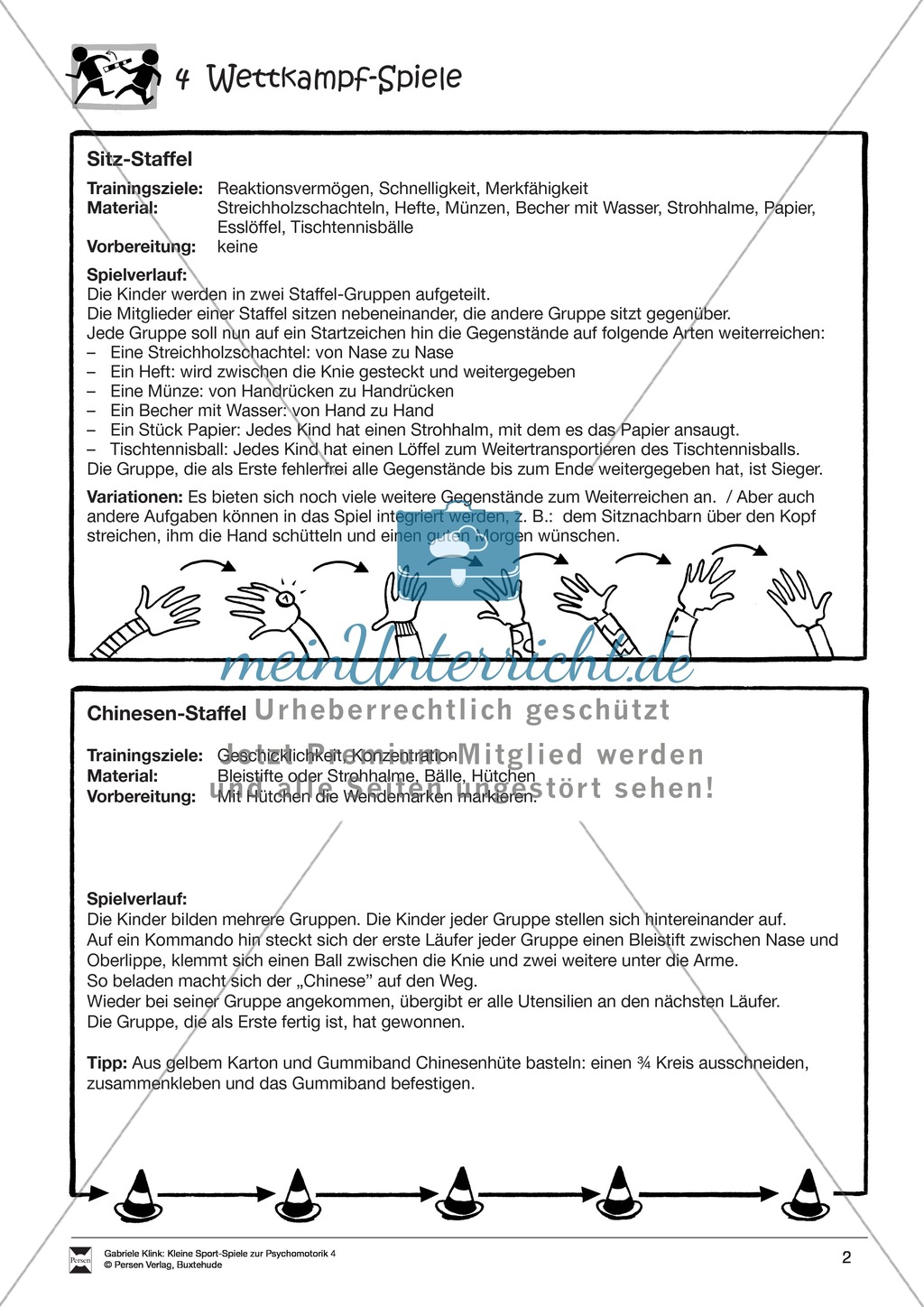 Verschiedene kleine Wettkampf-Spiele zur Psychomotorik Preview 2