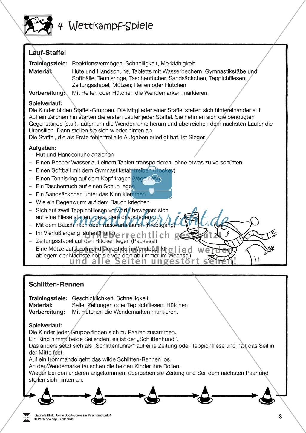 Verschiedene kleine Wettkampf-Spiele zur Psychomotorik Preview 3