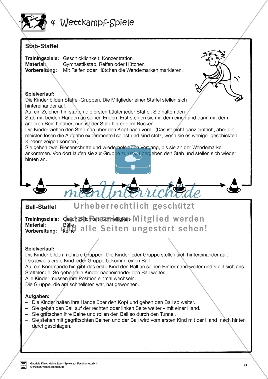 Verschiedene kleine Wettkampf-Spiele zur Psychomotorik Preview 5