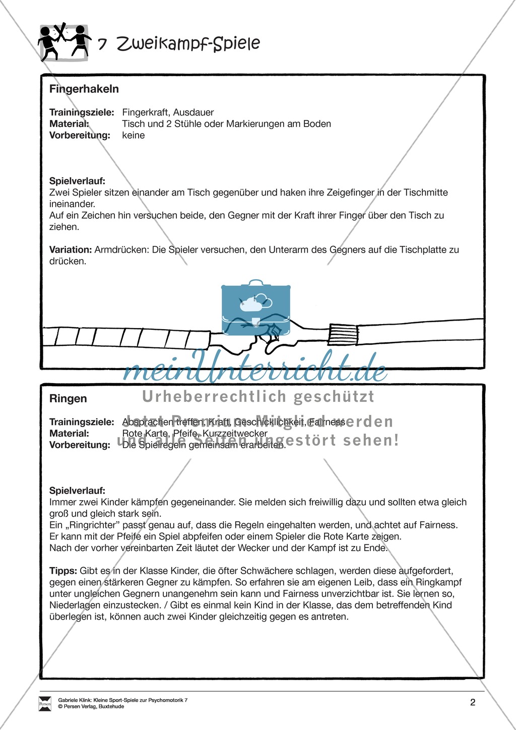 Verschiedene kleine Zweikampf-Spiele zur Psychomotorik Preview 2