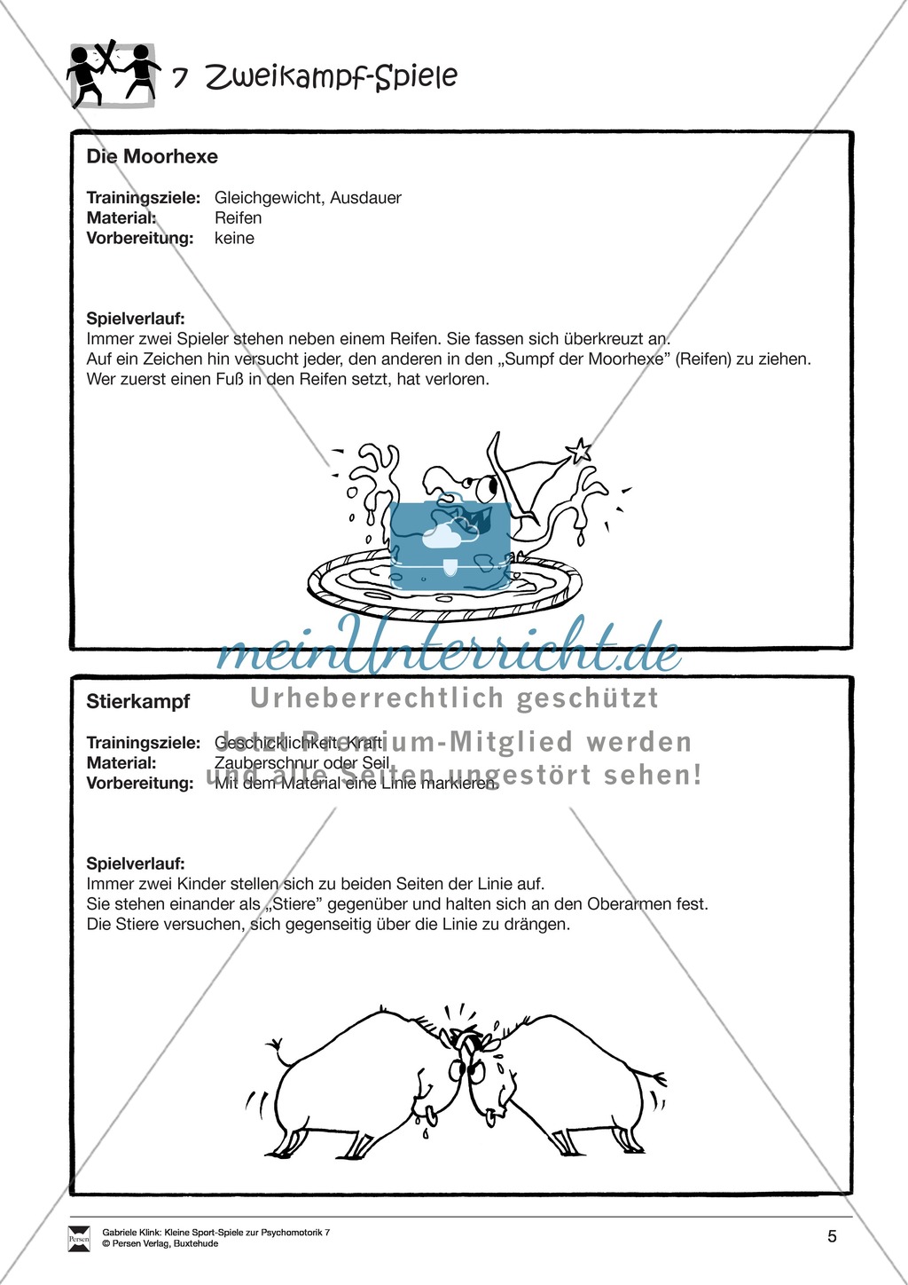 Verschiedene kleine Zweikampf-Spiele zur Psychomotorik Preview 5
