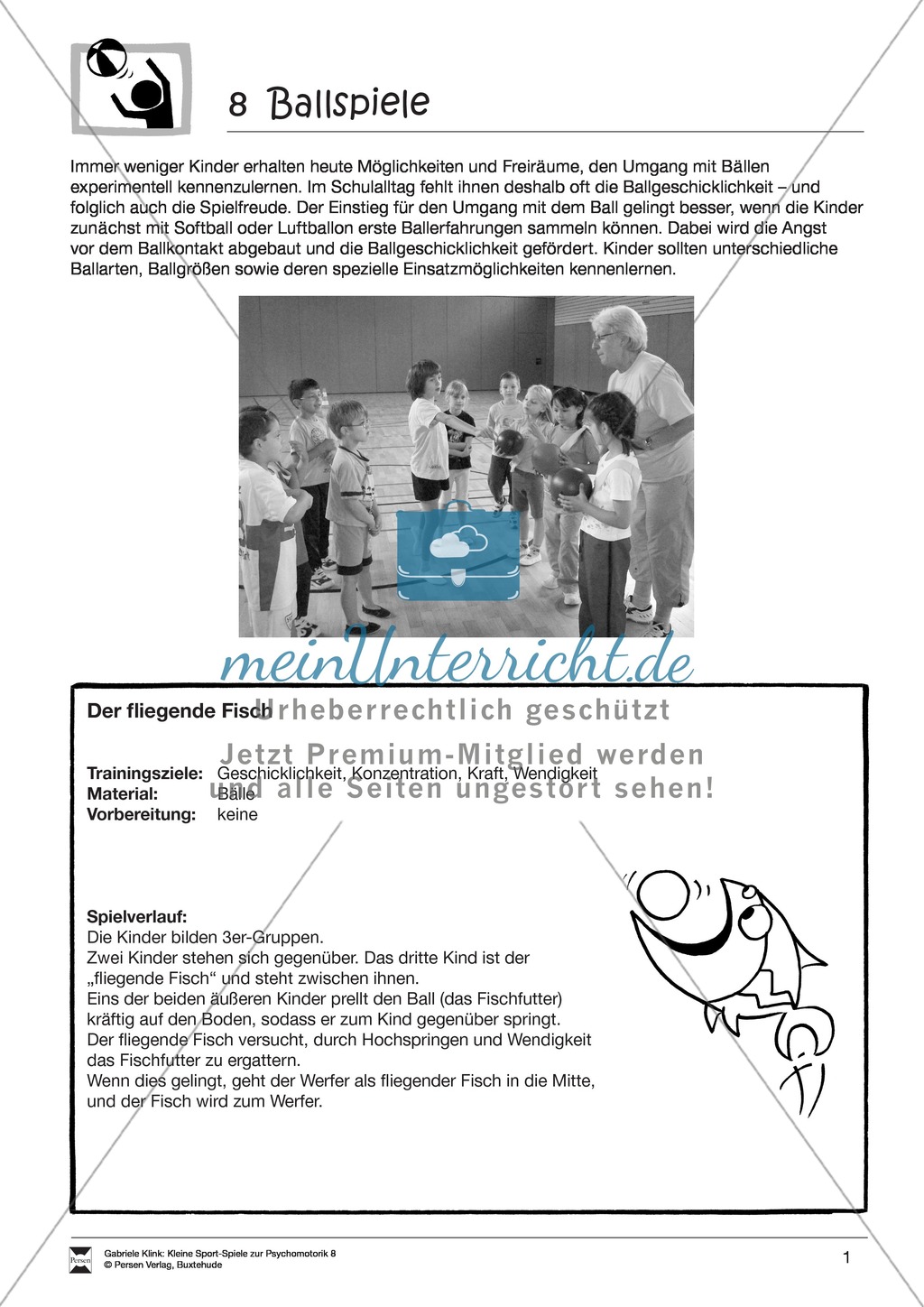 Verschiedene kleine Ballspiele zur Psychomotorik Preview 1