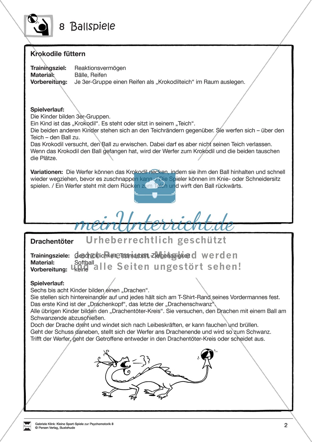 Verschiedene kleine Ballspiele zur Psychomotorik Preview 2