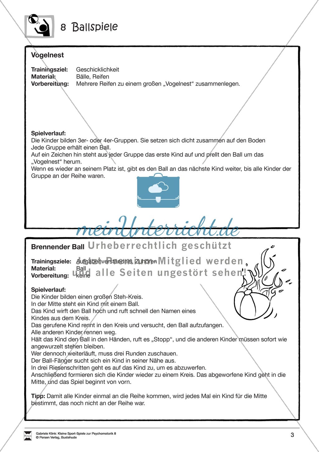 Verschiedene kleine Ballspiele zur Psychomotorik Preview 3