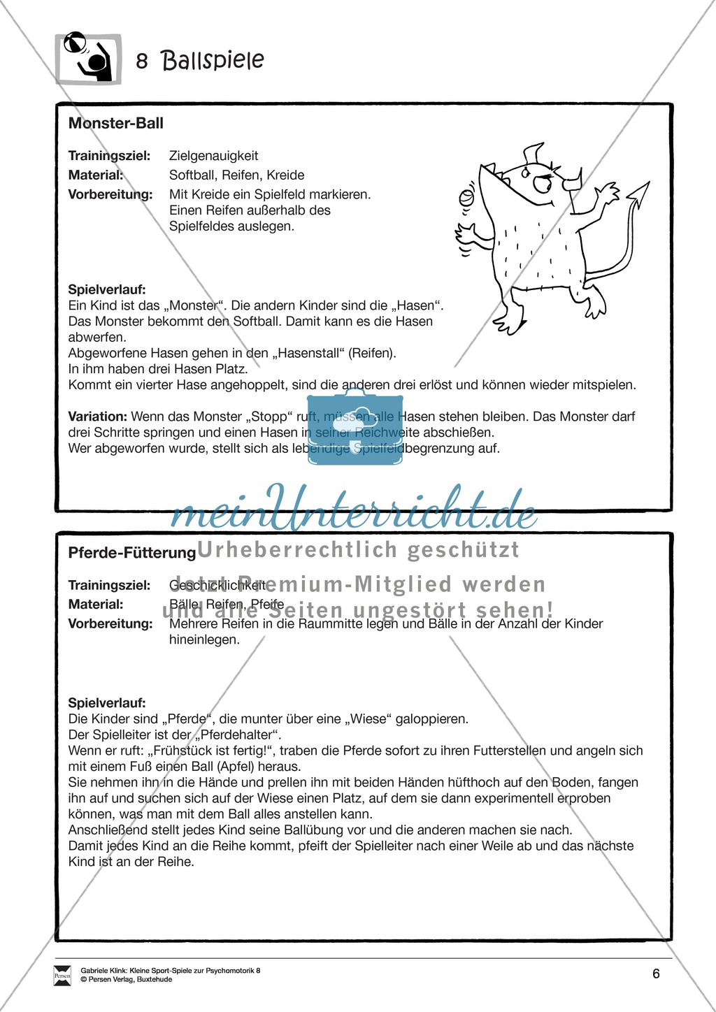Verschiedene kleine Ballspiele zur Psychomotorik Preview 6