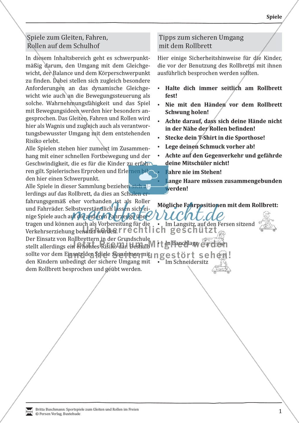 Sportspiele zum Gleiten und Rollen - spielen mit dem Rollbrett auf dem Schulhof Preview 1