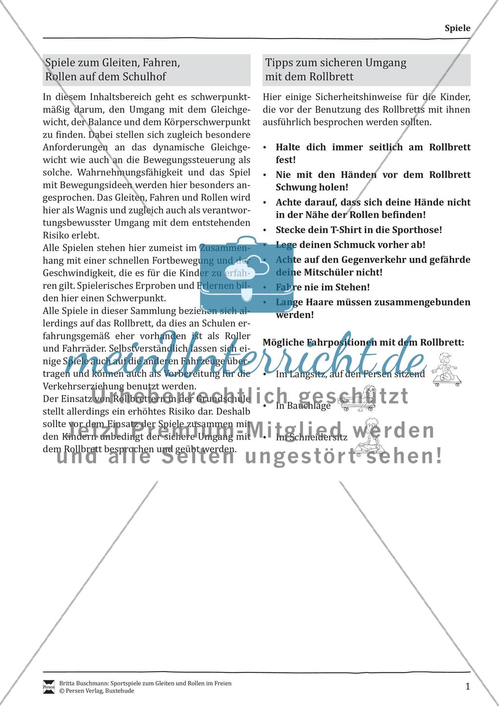 Sportspiele zum Gleiten und Rollen - spielen mit dem Rollbrett auf dem Schulhof Preview 1