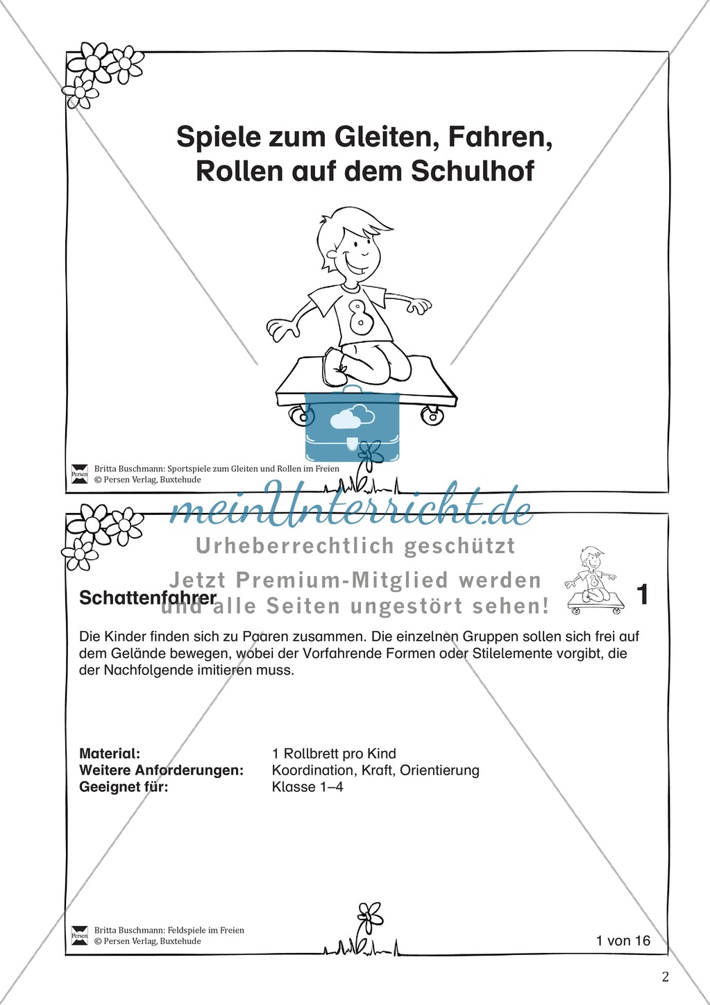 Sportspiele zum Gleiten und Rollen - spielen mit dem Rollbrett auf dem Schulhof Preview 2