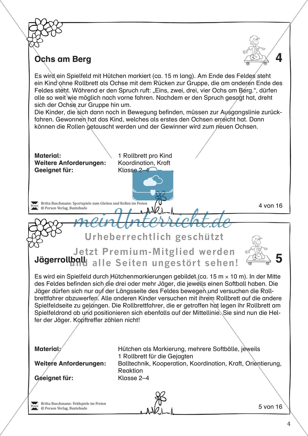 Sportspiele zum Gleiten und Rollen - spielen mit dem Rollbrett auf dem Schulhof Preview 4